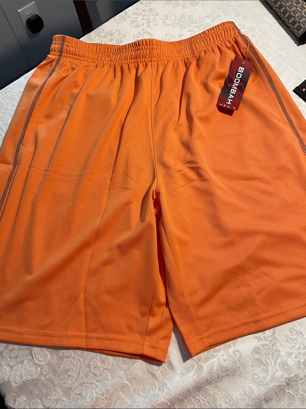 Boombah Men's Orange Athletic Shorts Size M loose fit